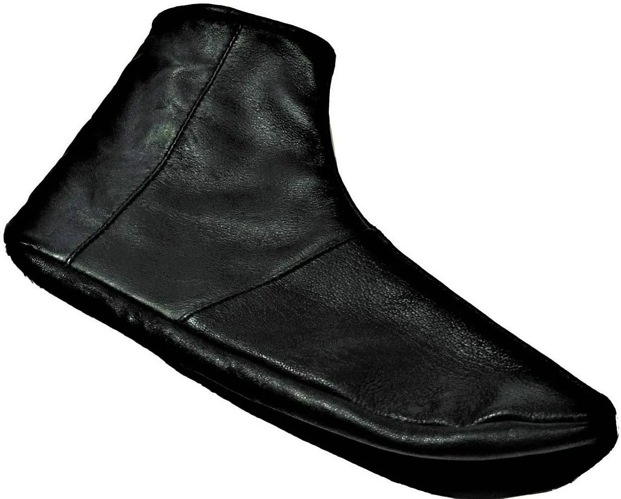 Men's Women's Unisex Real Halal Sheep Skin Leather Black Socks Khuffs Hajj Umrah with Fleece Lined Sizes 5 to 12