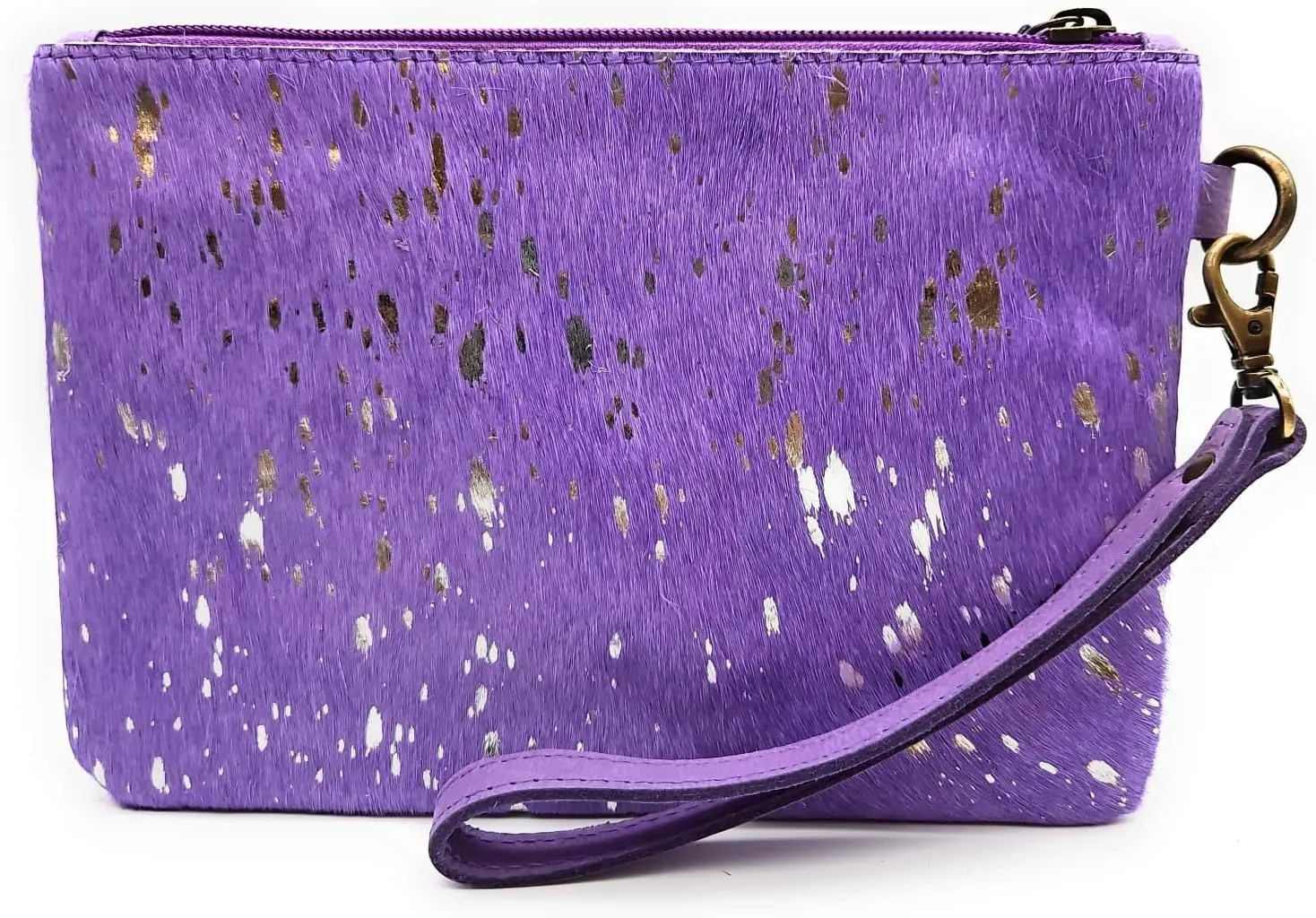 Mesa Luna Metallic Cowhide Handcrafted Large Wristlet