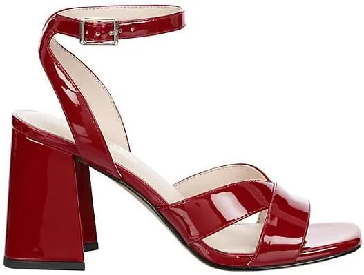 Michael By Michael Shannon Salma - Women's Patent Open Square Toe Strappy Heeled Sandals