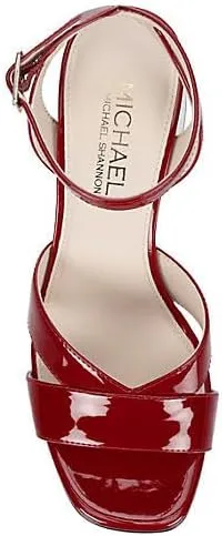 Michael By Michael Shannon Salma - Women's Patent Open Square Toe Strappy Heeled Sandals