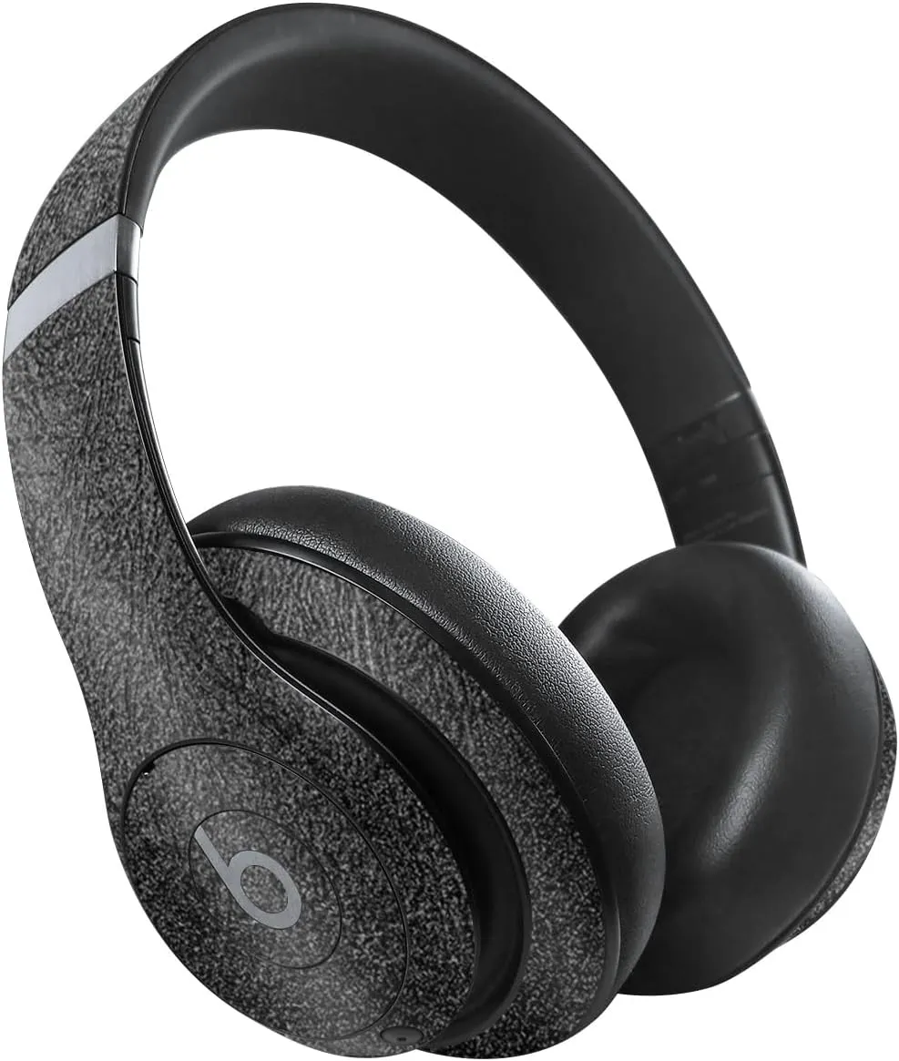 MightySkins Glossy Glitter Skin Compatible with Beats Studio Pro - Black Leather | Protective, Durable High-Gloss Glitter Finish | Easy to Apply