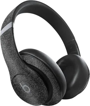 MightySkins Glossy Glitter Skin Compatible with Beats Studio Pro - Black Leather | Protective, Durable High-Gloss Glitter Finish | Easy to Apply