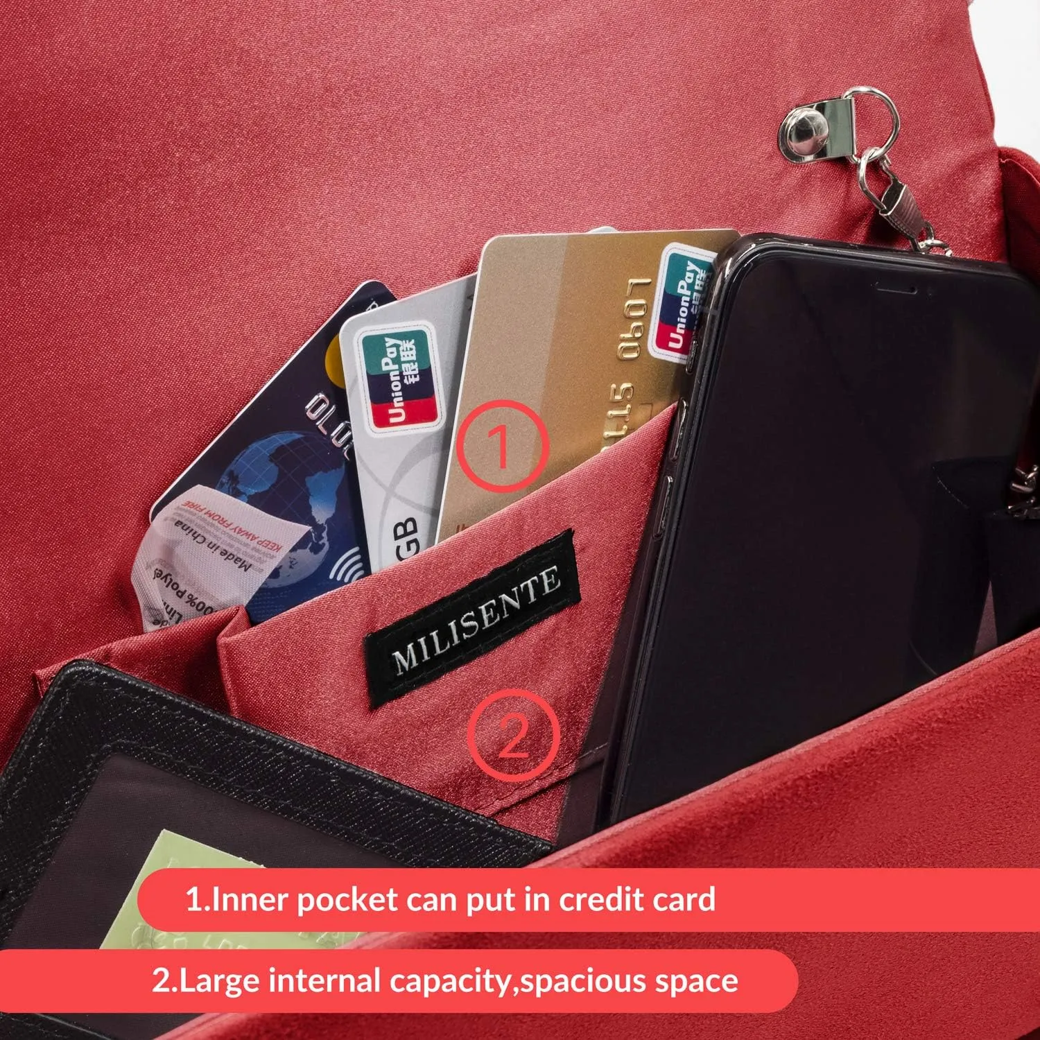 Milisente Clutch Purses For Women Formal Pleated Evening Bag Bridal Evening Clutch Bag
