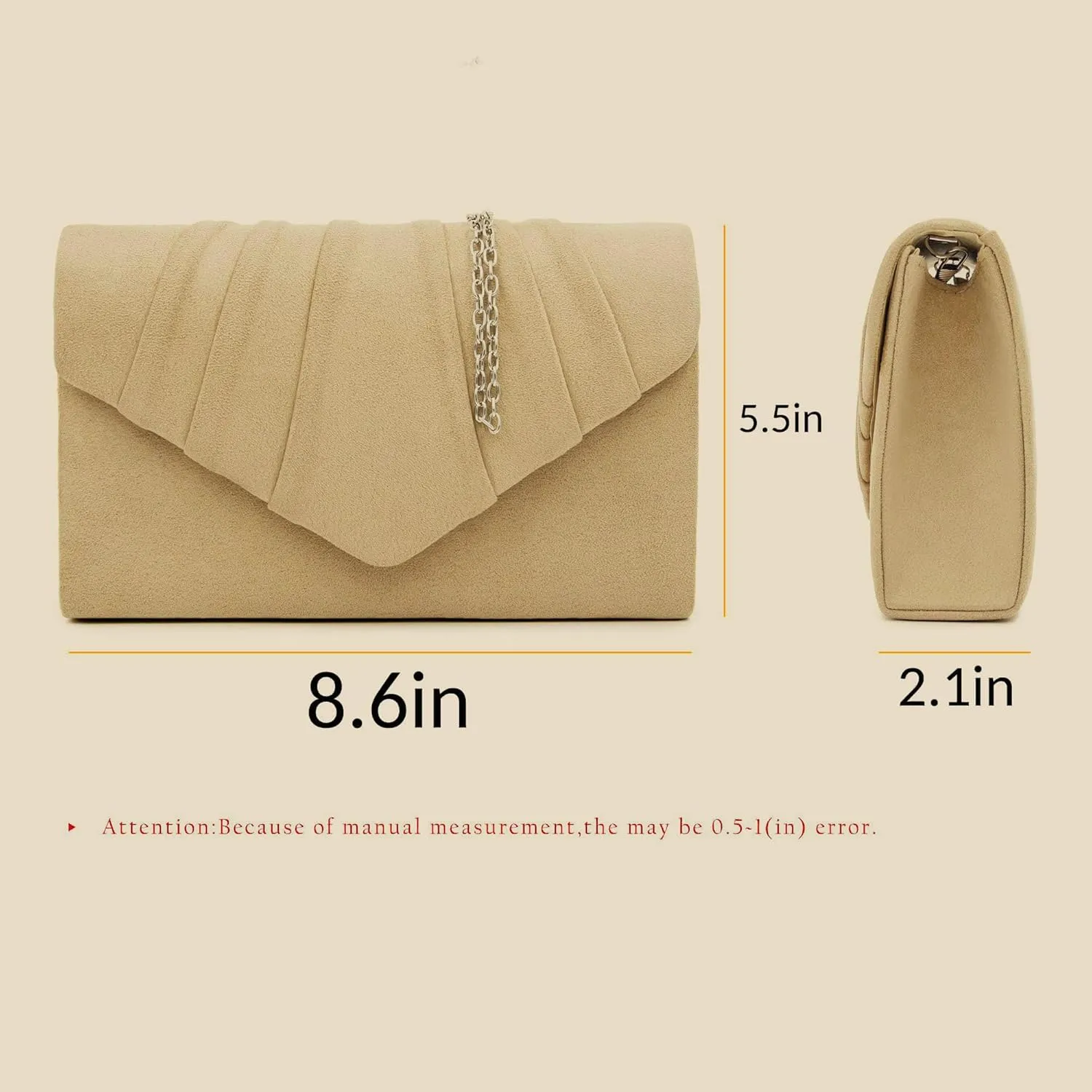 Milisente Clutch Purses For Women Formal Pleated Evening Bag Bridal Evening Clutch Bag
