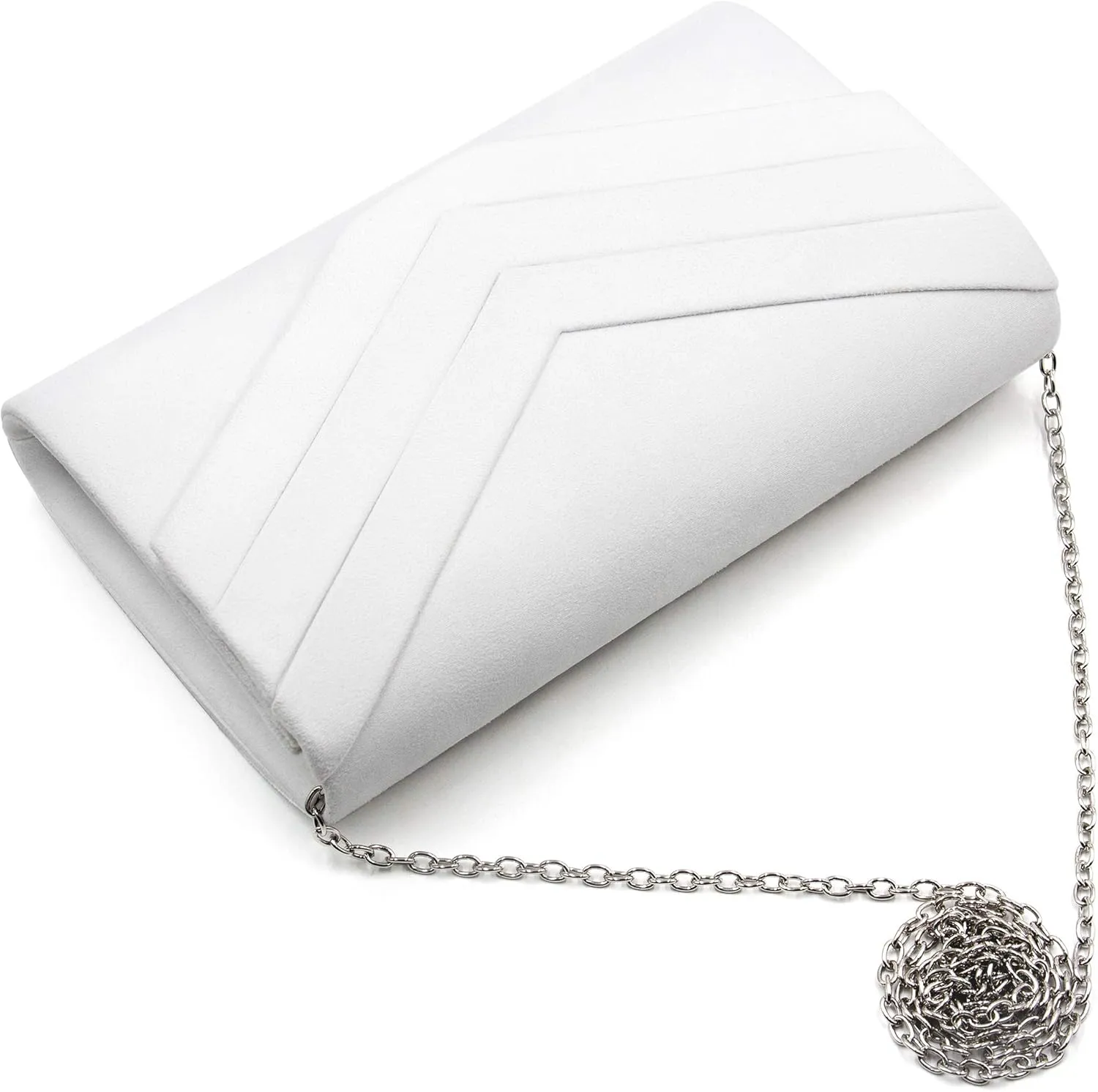 Milisente Evening Bag for Women, Suede Envelope Evening Purses Crossbody Shoulder Clutch Bag