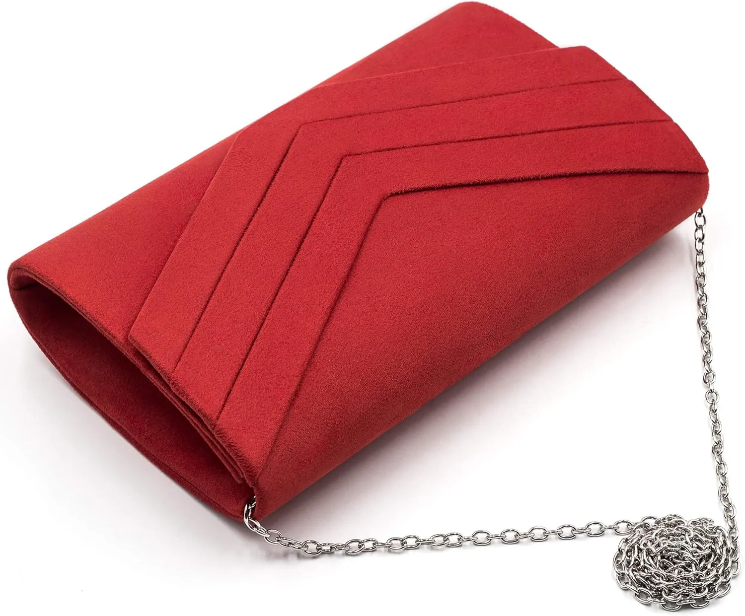 Milisente Evening Bag for Women, Suede Envelope Evening Purses Crossbody Shoulder Clutch Bag