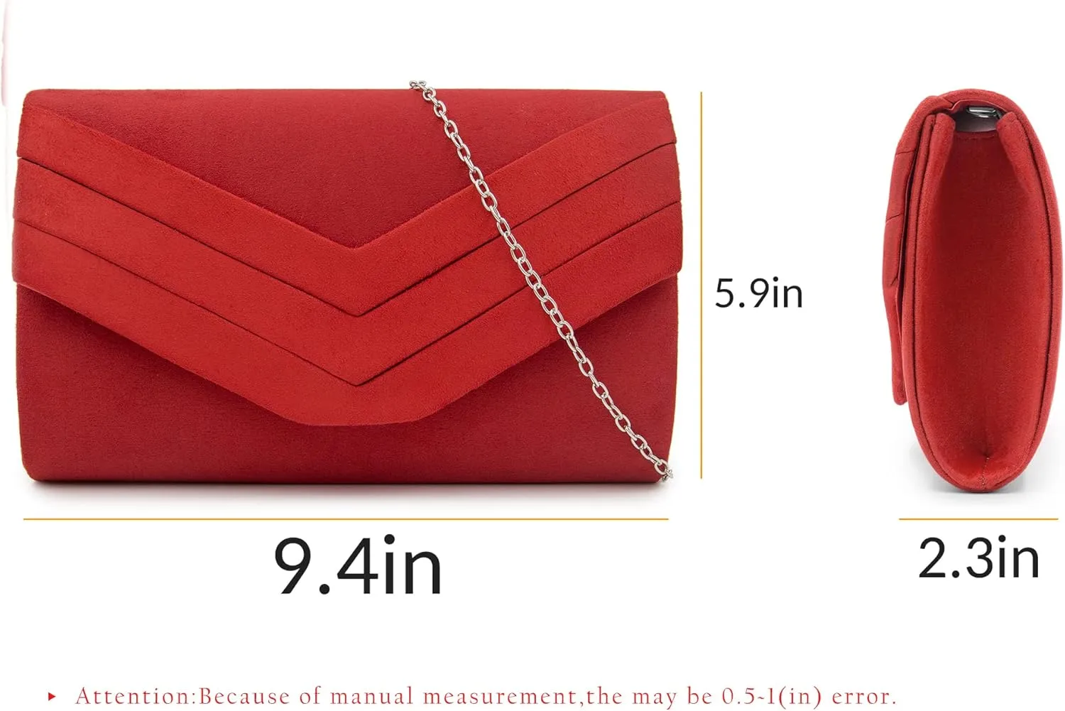 Milisente Evening Bag for Women, Suede Envelope Evening Purses Crossbody Shoulder Clutch Bag