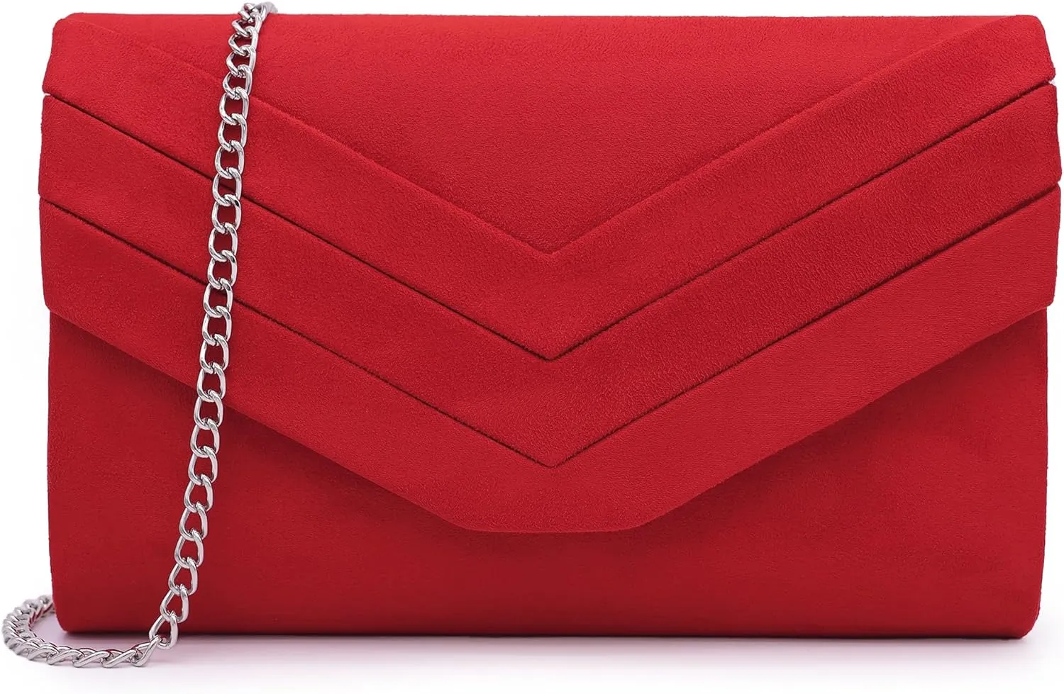 Milisente Evening Bag for Women, Suede Envelope Evening Purses Crossbody Shoulder Clutch Bag