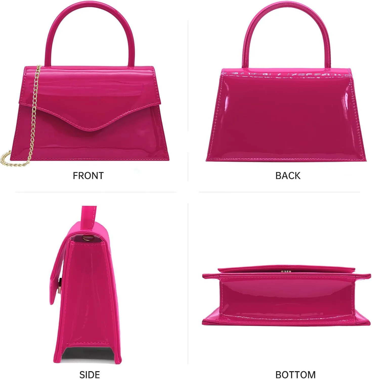 Milisente Women's Evening Bag Bridal Party Clutch Purses Cocktail Prom Handbags with Patent Leather