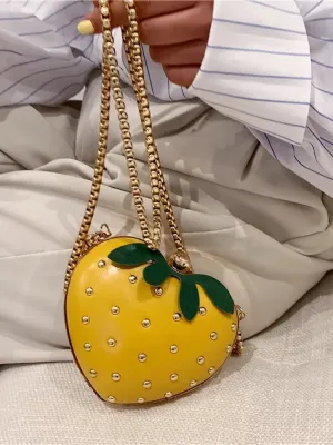 Mini Cute Strawberry Shape Purse Women Chain Shoulder Bag Fashion Flap Handbag Girl Creative Messenger Tote Clutch Bag