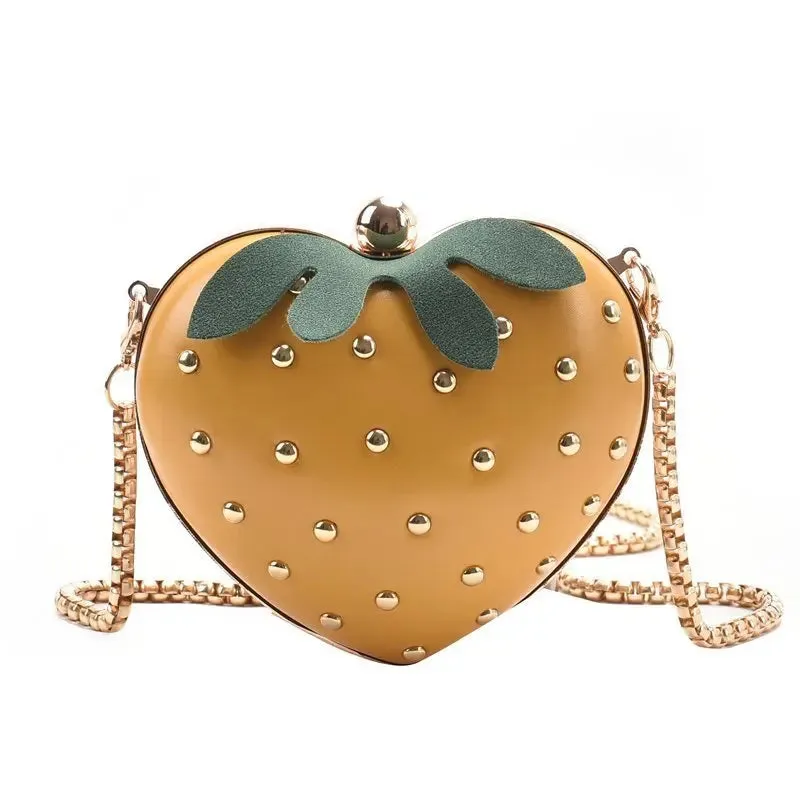 Mini Cute Strawberry Shape Purse Women Chain Shoulder Bag Fashion Flap Handbag Girl Creative Messenger Tote Clutch Bag