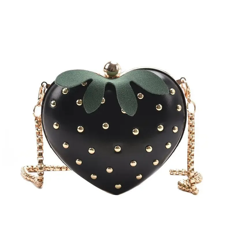 Mini Cute Strawberry Shape Purse Women Chain Shoulder Bag Fashion Flap Handbag Girl Creative Messenger Tote Clutch Bag