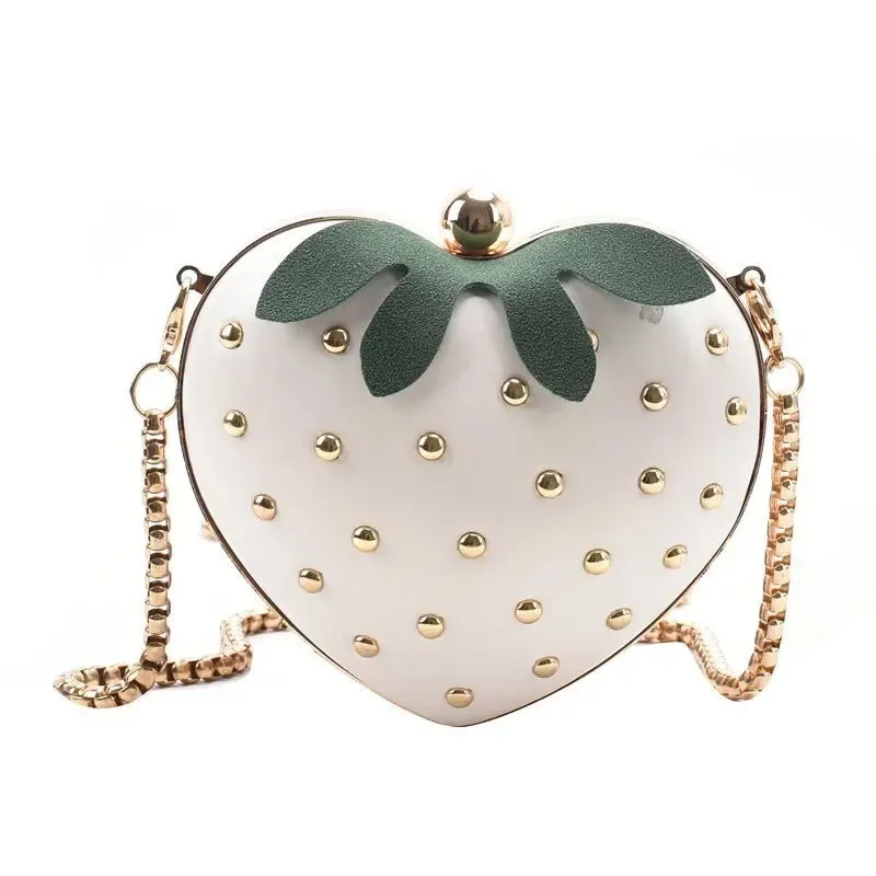 Mini Cute Strawberry Shape Purse Women Chain Shoulder Bag Fashion Flap Handbag Girl Creative Messenger Tote Clutch Bag
