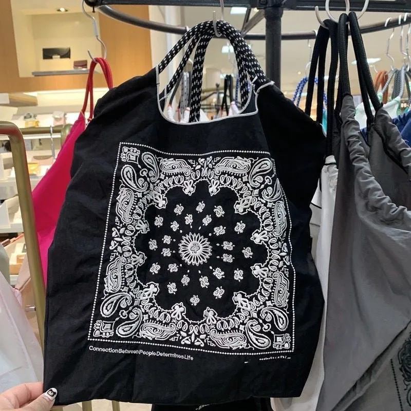Minority Paisley Embroidered Shopping Nylon Fashion Handbags