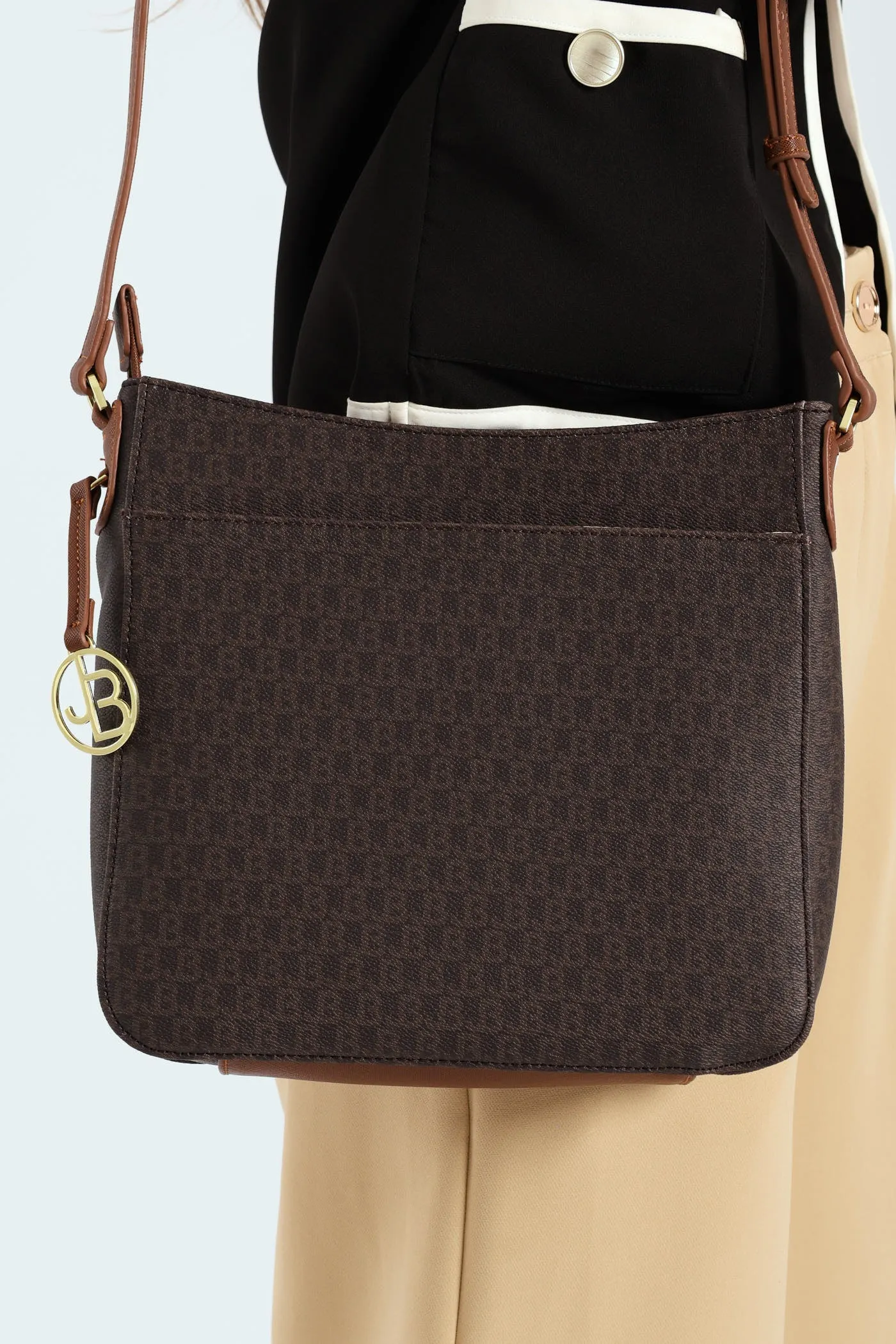 Miranda Ladies Plain Messanger Bag - Brown