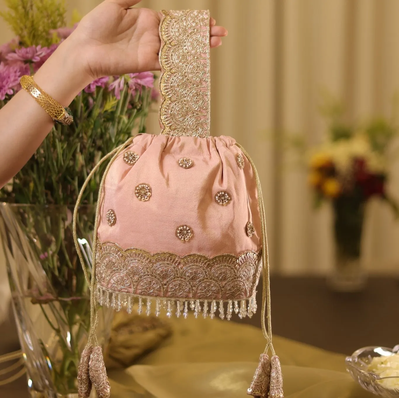 Mirror Work Embellished Potli