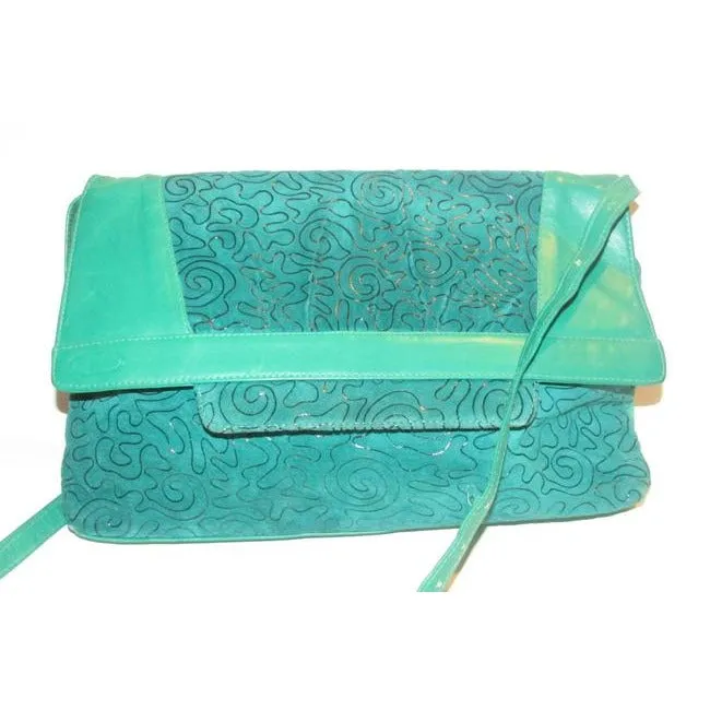 Missoni Shoulder Bag Clutch Xl Abstract Metallic Print Suedeleather Two Way Shoulder Bagclutch Teale
