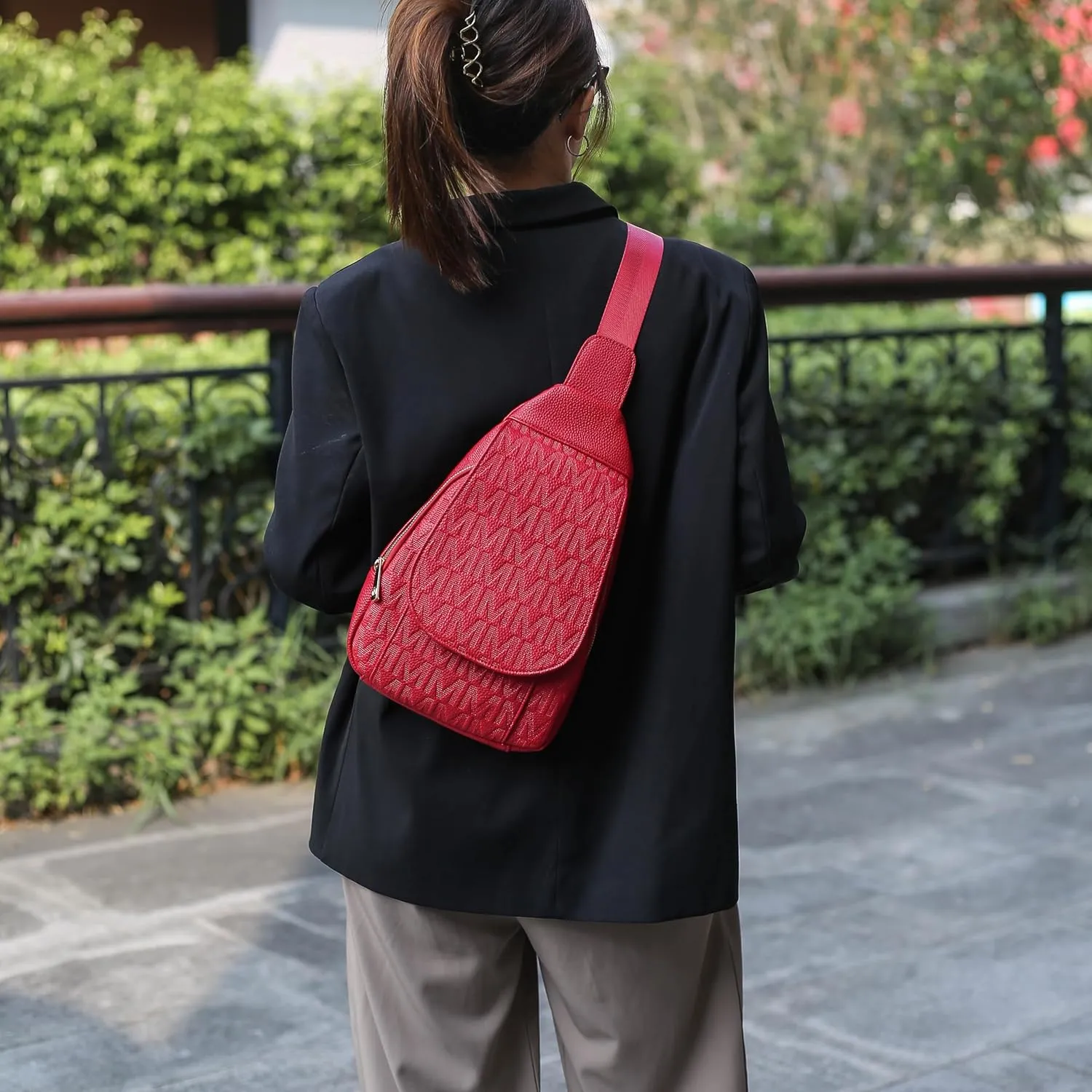 MKF Collection Sling Bag for Women, Trendy Shoulder bag Crossover Backpack Purses Fanny Pack