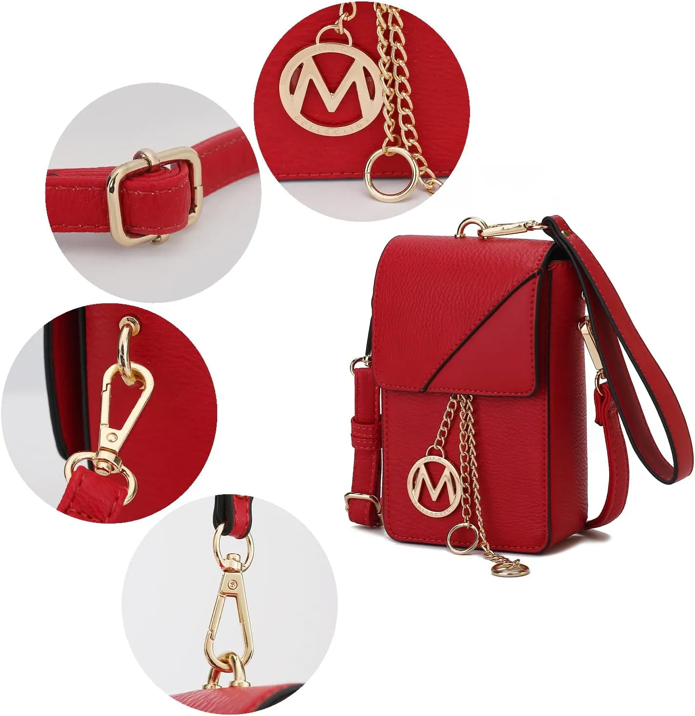 MKF Collection Small Crossbody Bag Cell Phone Purse for Women Card Slots – Vegan Leather Cellphone Bag Case by Mia K