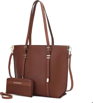 MKF Collection Tote Bag & Wallet for Women, Vegan Leather Handbag Set-Top- Handle Purse By Mia K