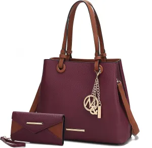 MKF Collection Tote Bag for Women With Wallet, Vegan Leather Top-Handle Handbag Crossover Purse by Mia k