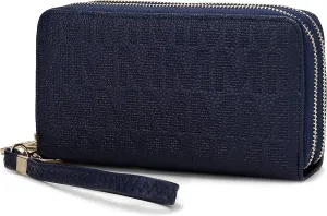 MKF Collection Wristlet Wallet for Women, Small Vegan Leather Credit Card Holder with Zipper Coin Pocket Wallet Purse Handbag By Mia K