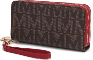 MKF Collection Wristlet Wallet for Women, Small Vegan Leather Credit Card Holder with Zipper Coin Pocket Wallet Purse Handbag By Mia K