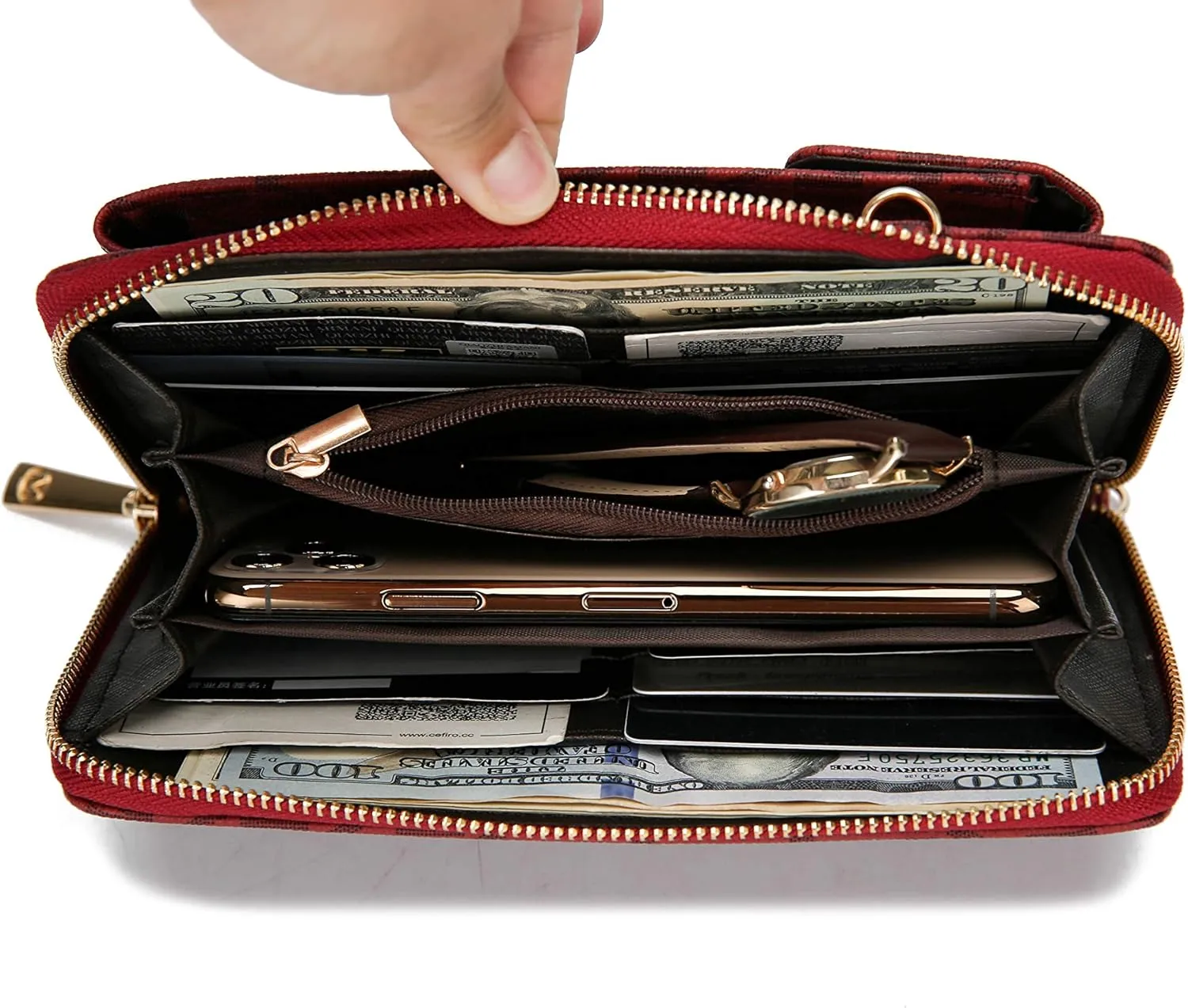 MKF CollectionCrossbody Cellphone Handbag for Women Wallet Purse – PU Leather Multi Pockets Clutch Bag, Wristlet Strap