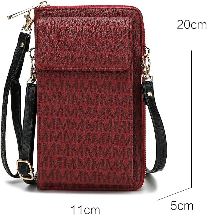 MKF CollectionCrossbody Cellphone Handbag for Women Wallet Purse – PU Leather Multi Pockets Clutch Bag, Wristlet Strap