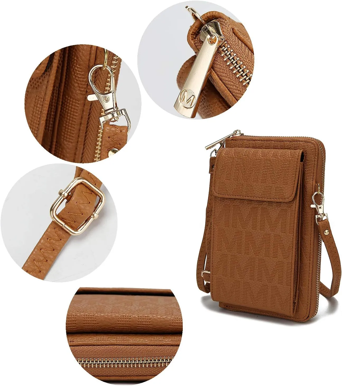 MKF CollectionCrossbody Cellphone Handbag for Women Wallet Purse – PU Leather Multi Pockets Clutch Bag, Wristlet Strap