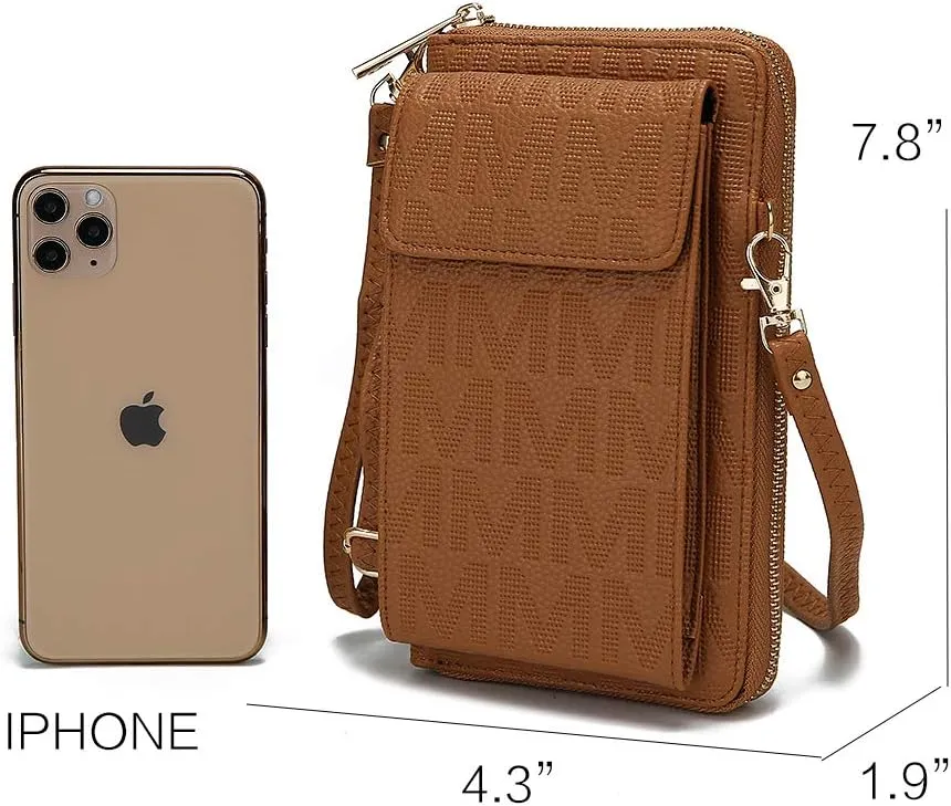MKF CollectionCrossbody Cellphone Handbag for Women Wallet Purse – PU Leather Multi Pockets Clutch Bag, Wristlet Strap