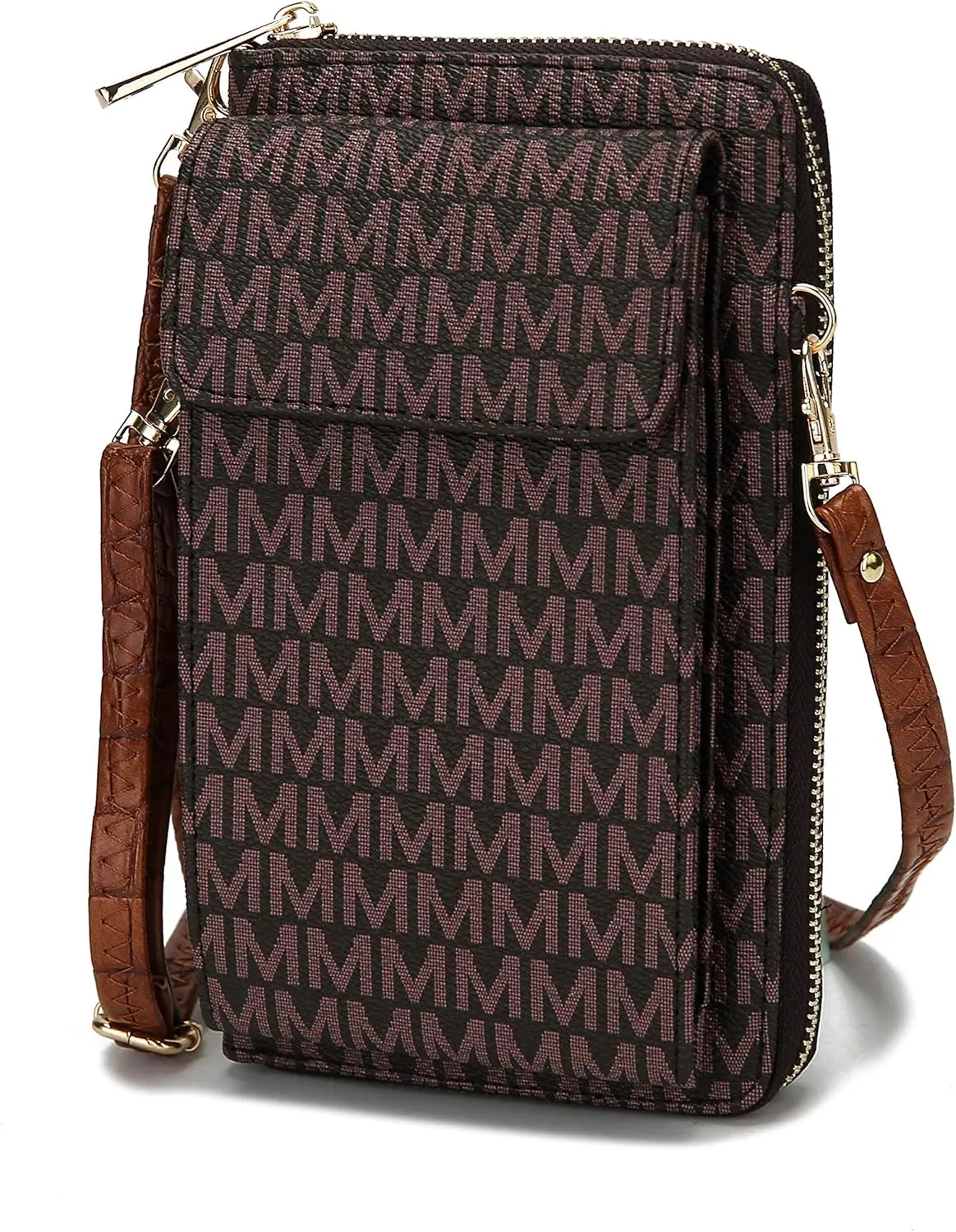 MKF CollectionCrossbody Cellphone Handbag for Women Wallet Purse – PU Leather Multi Pockets Clutch Bag, Wristlet Strap