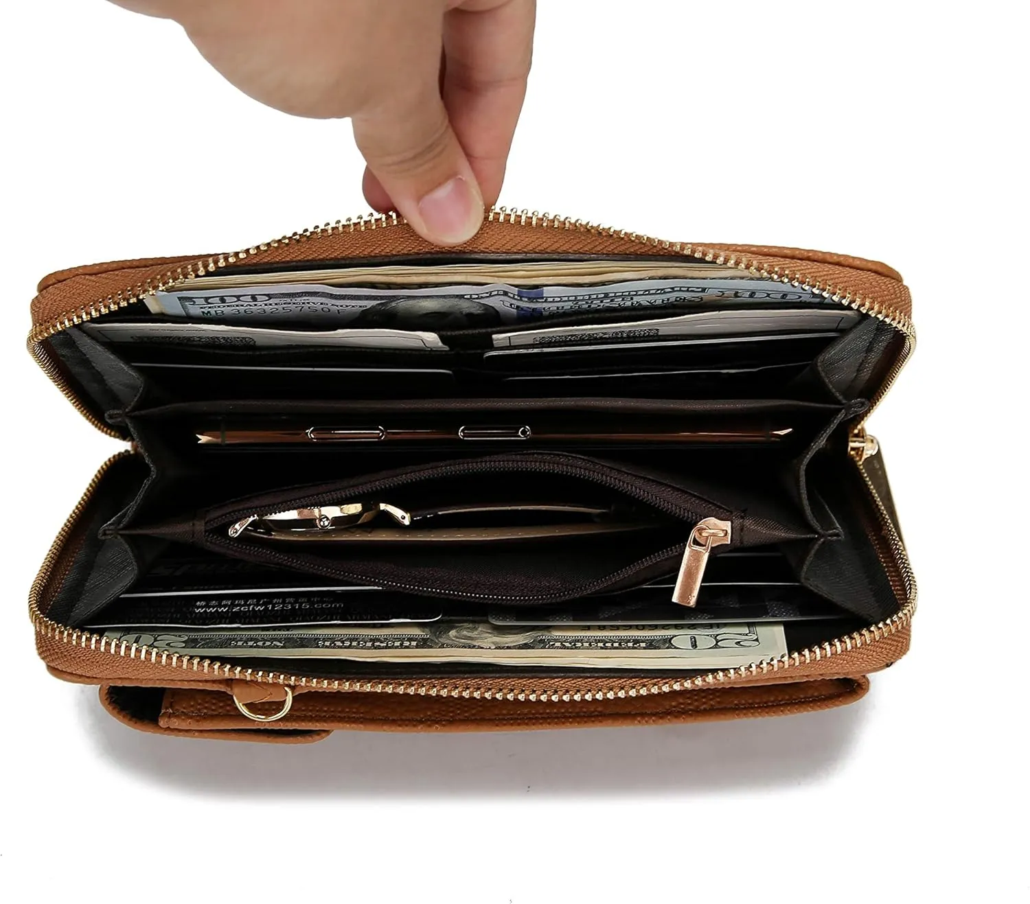 MKF CollectionCrossbody Cellphone Handbag for Women Wallet Purse – PU Leather Multi Pockets Clutch Bag, Wristlet Strap