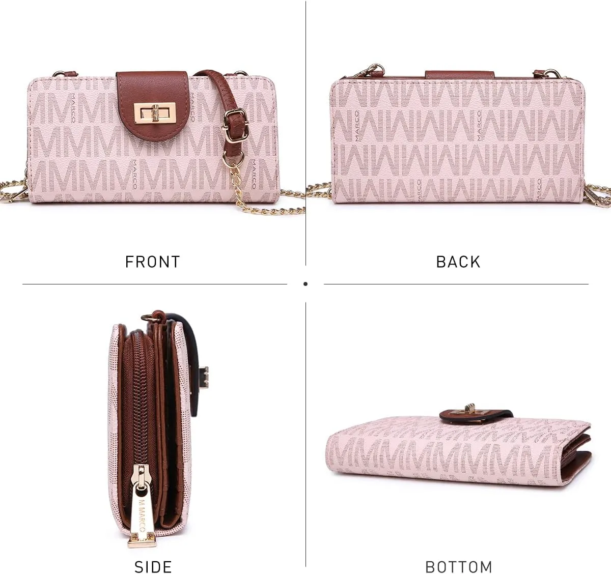 MKP COLLECTION Women Fashion Small Crossbody Shoulder Bag Cell Phone Zip Wallet Purse and Handbags Clutch Credit Card Holder with Chain Strap