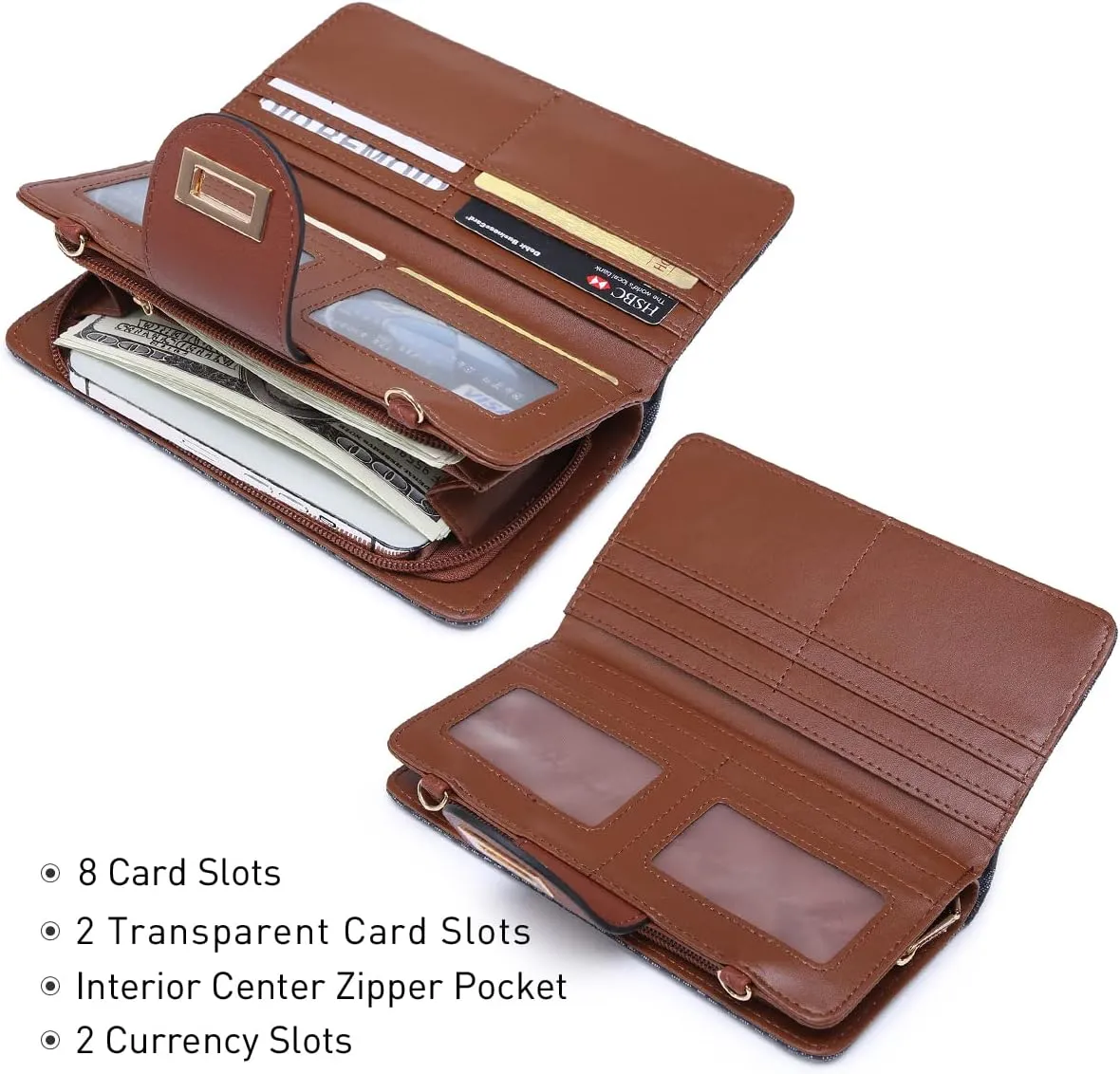 MKP COLLECTION Women Fashion Small Crossbody Shoulder Bag Cell Phone Zip Wallet Purse and Handbags Clutch Credit Card Holder with Chain Strap