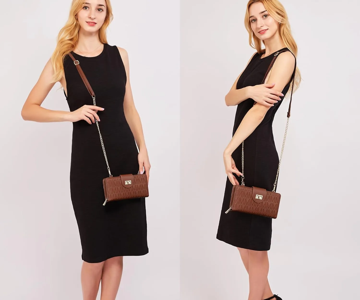 MKP COLLECTION Women Fashion Small Crossbody Shoulder Bag Cell Phone Zip Wallet Purse and Handbags Clutch Credit Card Holder with Chain Strap