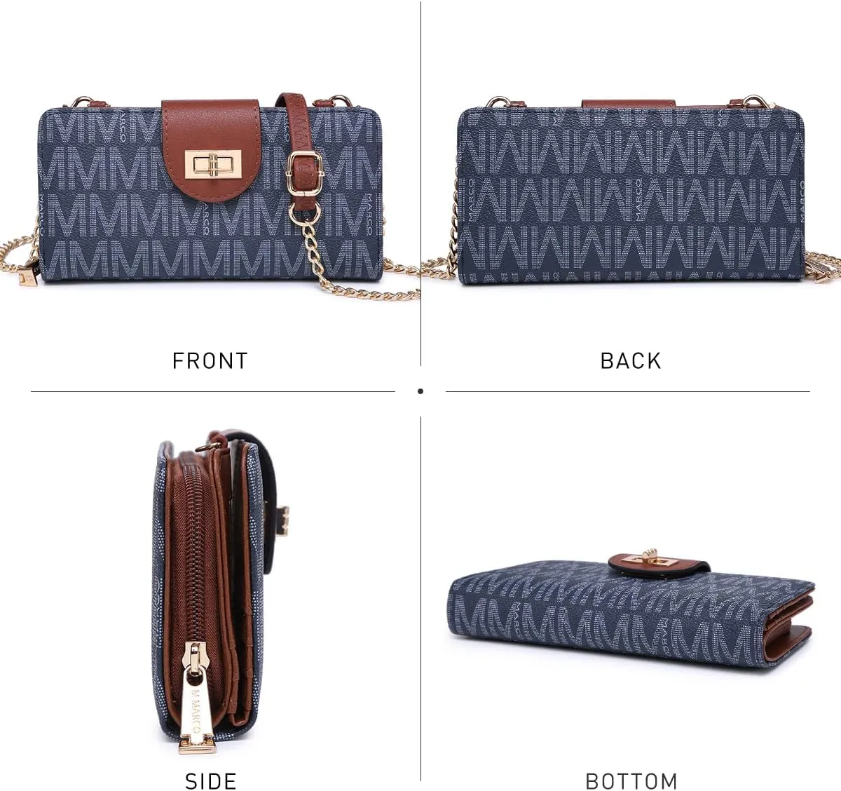 MKP COLLECTION Women Fashion Small Crossbody Shoulder Bag Cell Phone Zip Wallet Purse and Handbags Clutch Credit Card Holder with Chain Strap