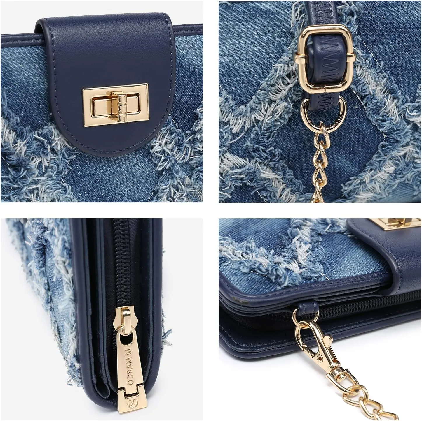 MKP COLLECTION Women Fashion Small Crossbody Shoulder Bag Cell Phone Zip Wallet Purse and Handbags Clutch Credit Card Holder with Chain Strap