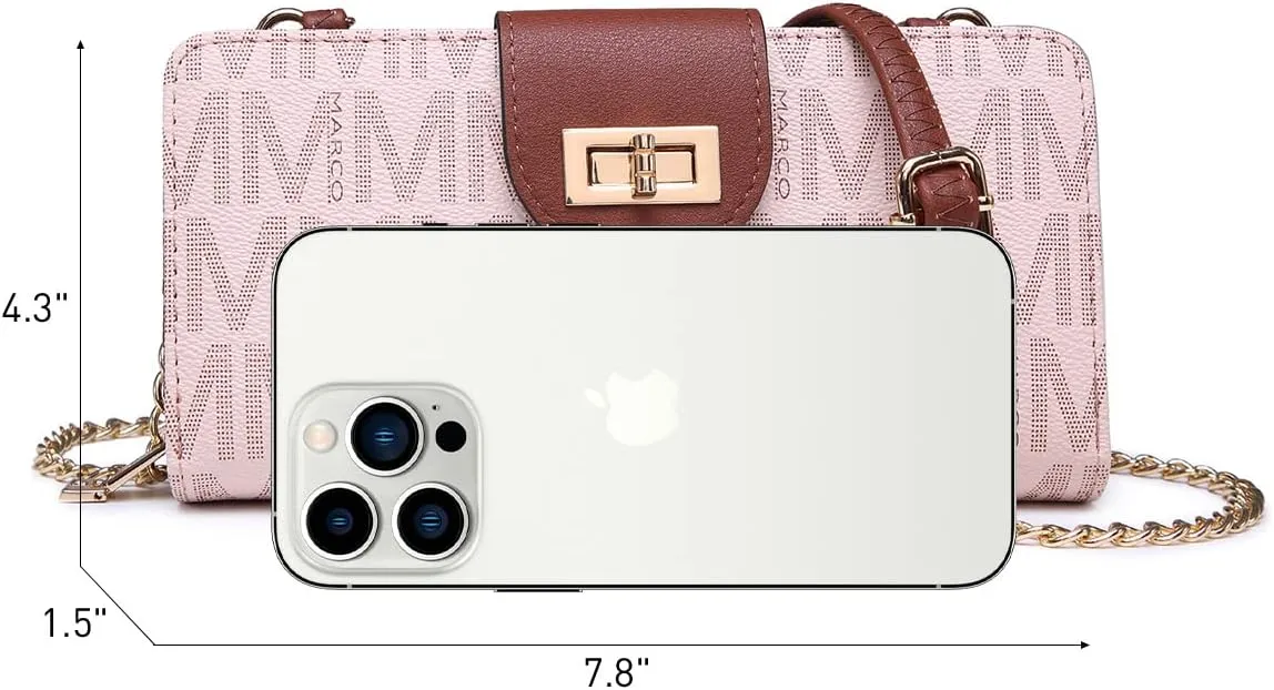 MKP COLLECTION Women Fashion Small Crossbody Shoulder Bag Cell Phone Zip Wallet Purse and Handbags Clutch Credit Card Holder with Chain Strap