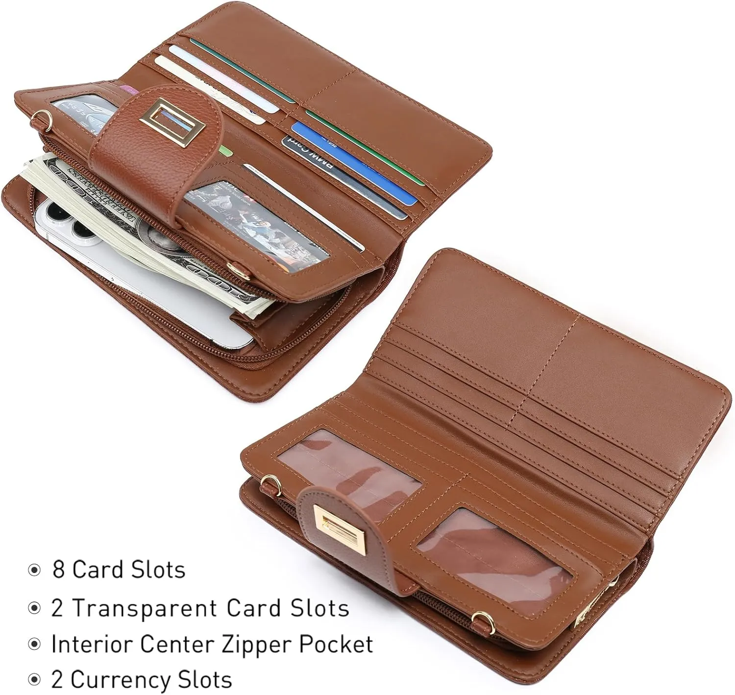 MKP COLLECTION Women Fashion Small Crossbody Shoulder Bag Cell Phone Zip Wallet Purse and Handbags Clutch Credit Card Holder with Chain Strap