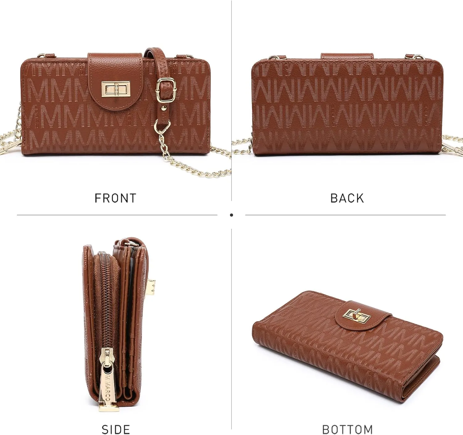 MKP COLLECTION Women Fashion Small Crossbody Shoulder Bag Cell Phone Zip Wallet Purse and Handbags Clutch Credit Card Holder with Chain Strap