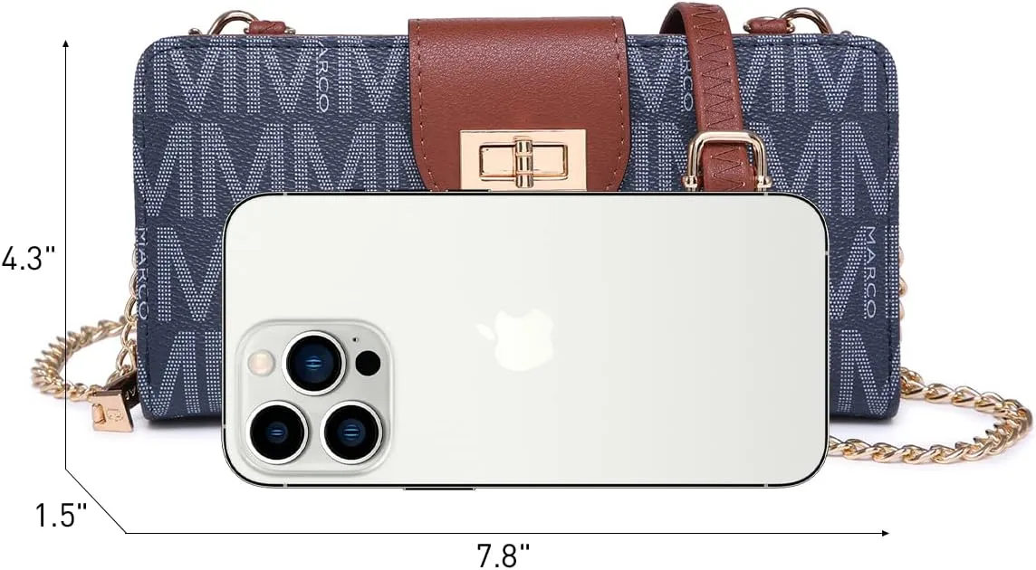 MKP COLLECTION Women Fashion Small Crossbody Shoulder Bag Cell Phone Zip Wallet Purse and Handbags Clutch Credit Card Holder with Chain Strap