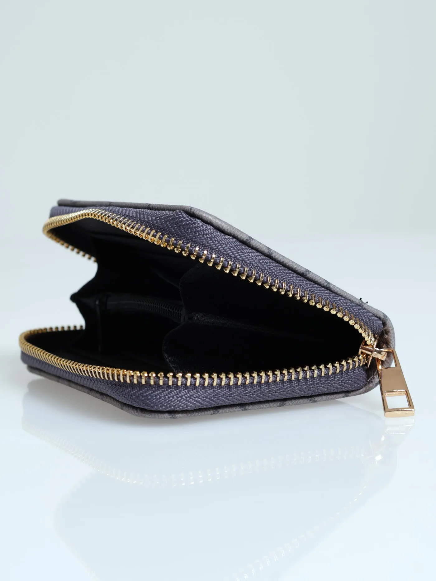 Monogram Small Zip Around Purse - Grey