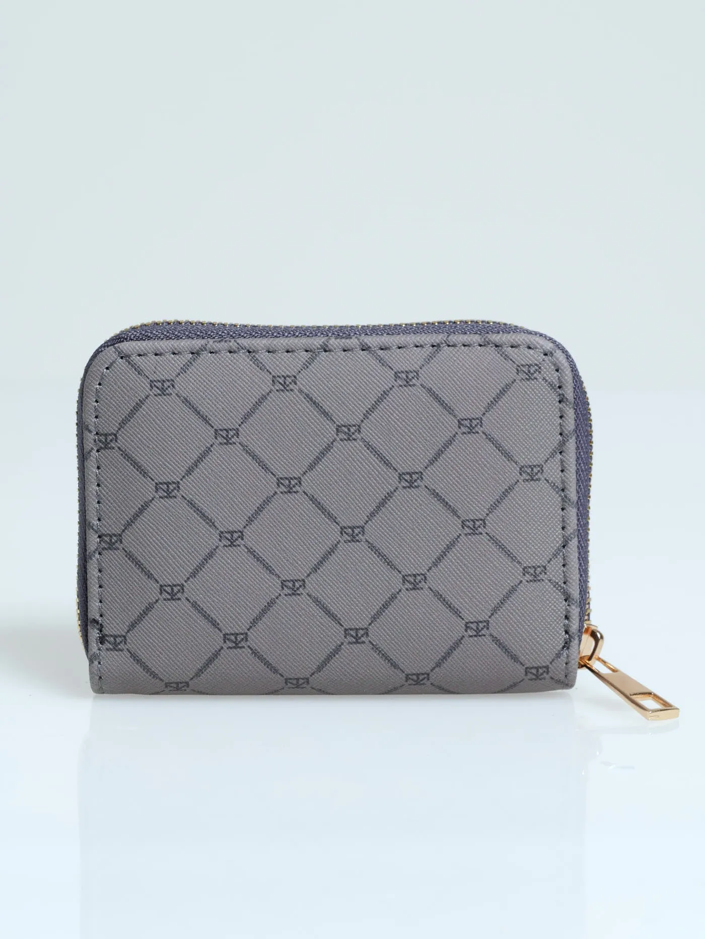 Monogram Small Zip Around Purse - Grey