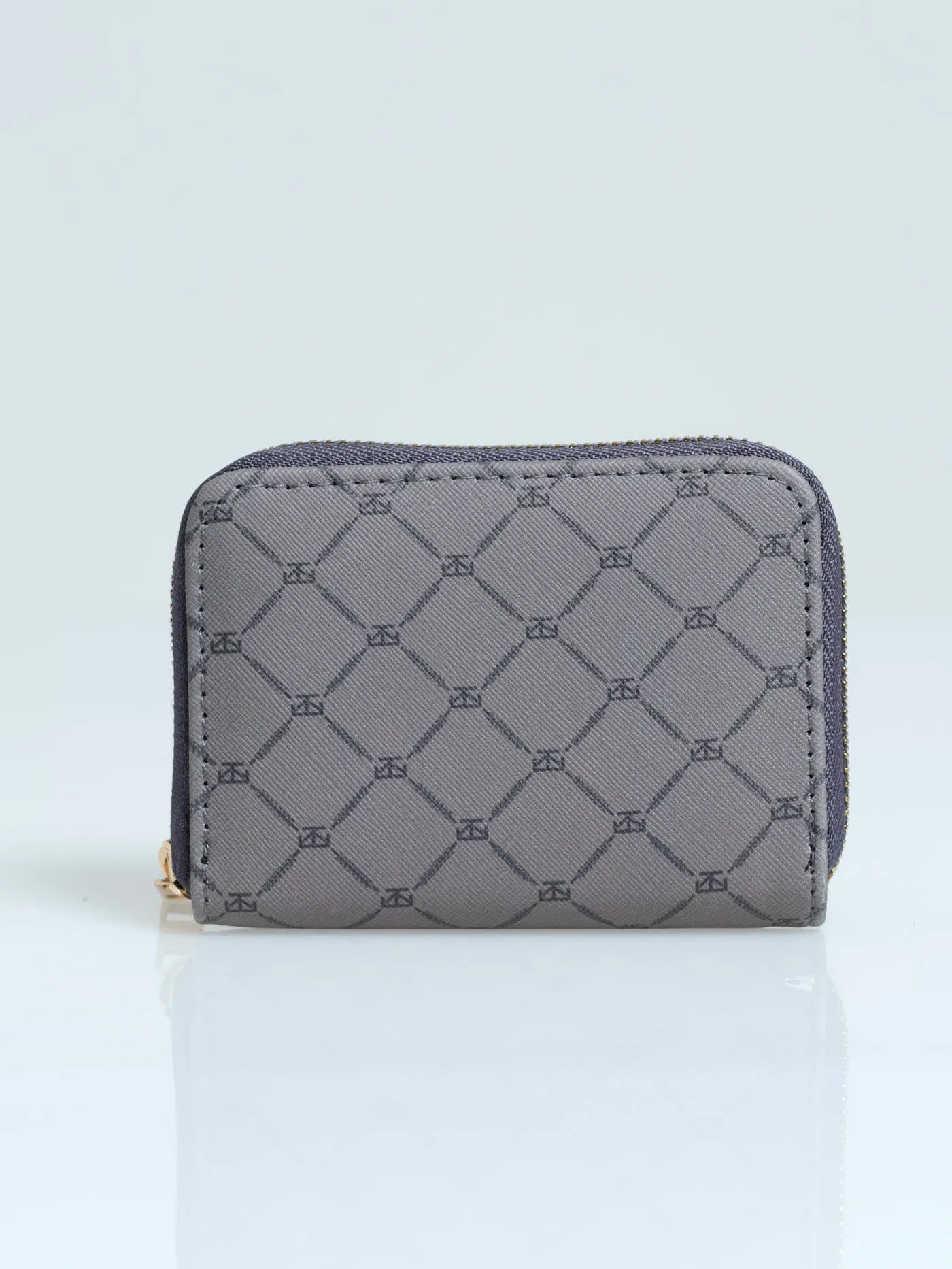 Monogram Small Zip Around Purse - Grey