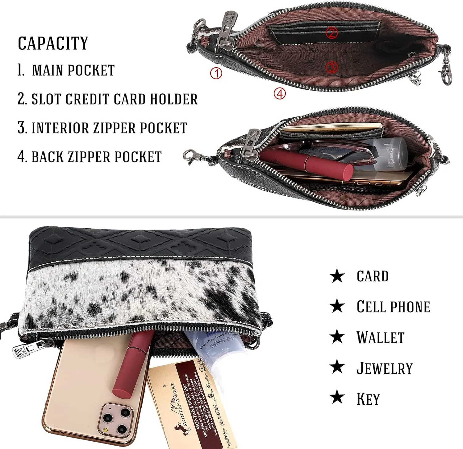 Montana West Western Purse for Women Crossbody Bag Wristlet Clutch Purse