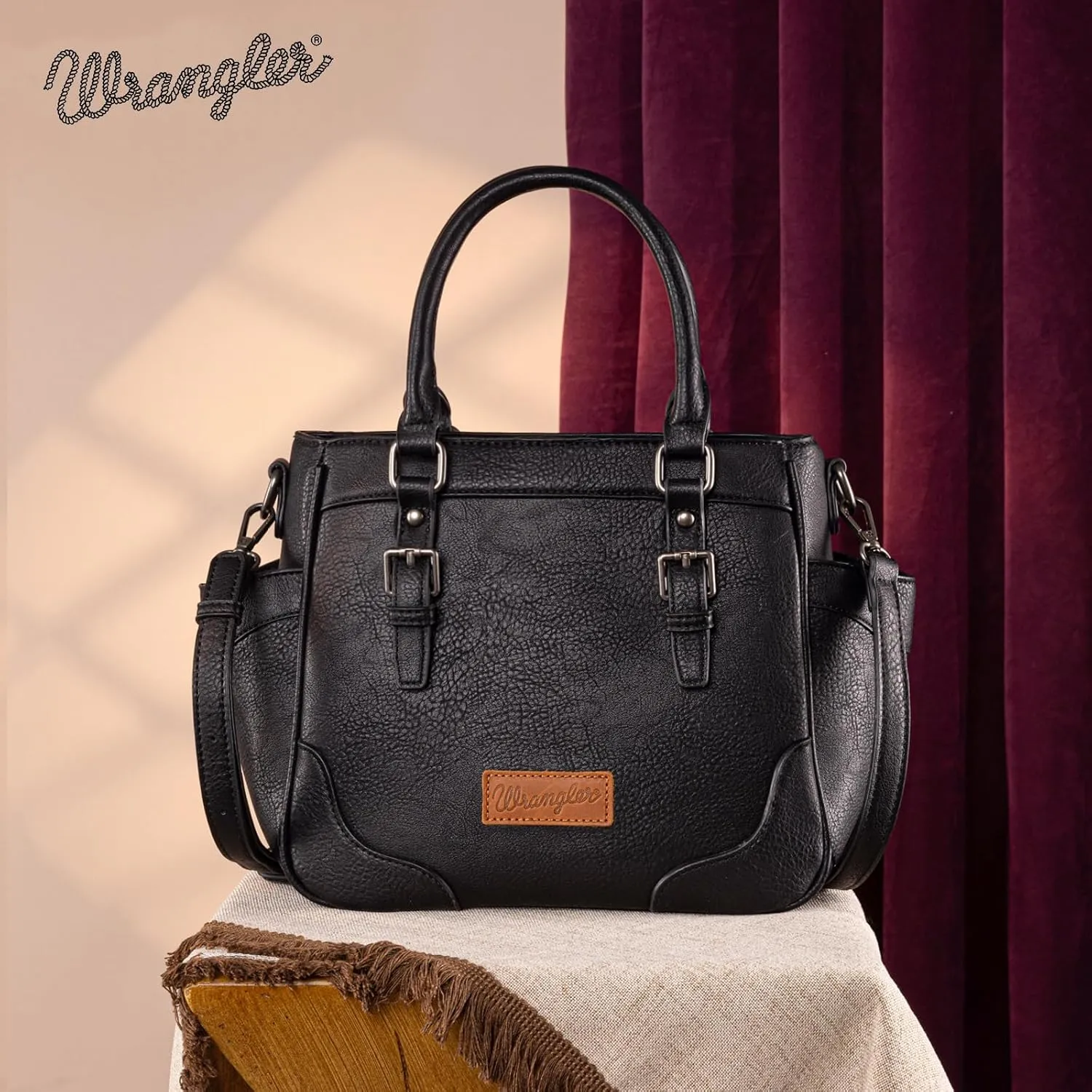 Montana West Wrangler Tote Bags for Women Medium Crossbody Purses Designer Top Handle Handbags