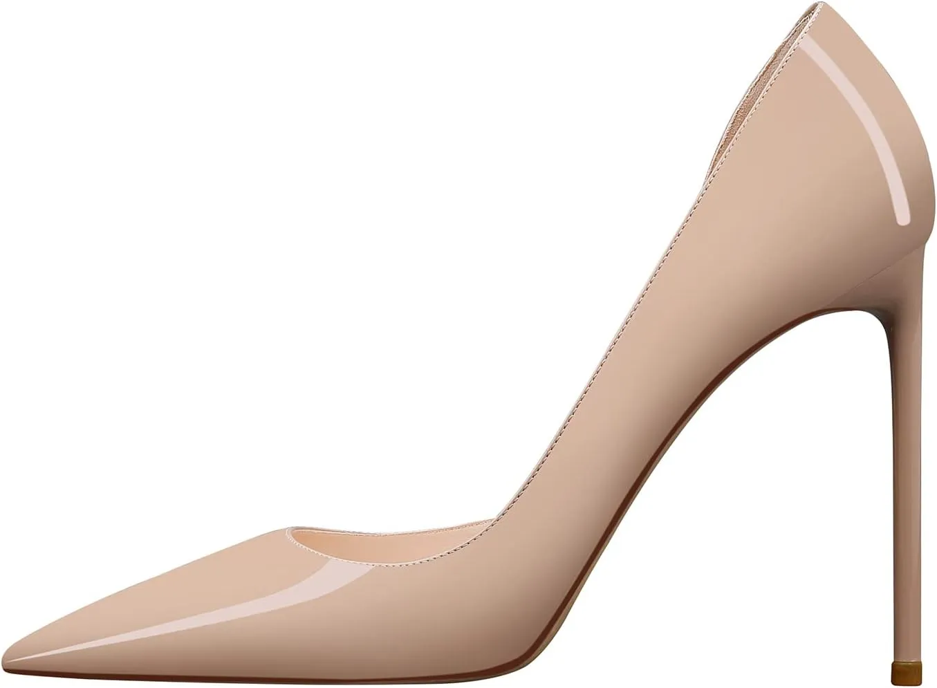MSONLYDN Patent Heels Casual Women Leather Heels and Pumps Stiletto High Heels Pumps Comfortable Sexy for Wedding Shoes 4 inch