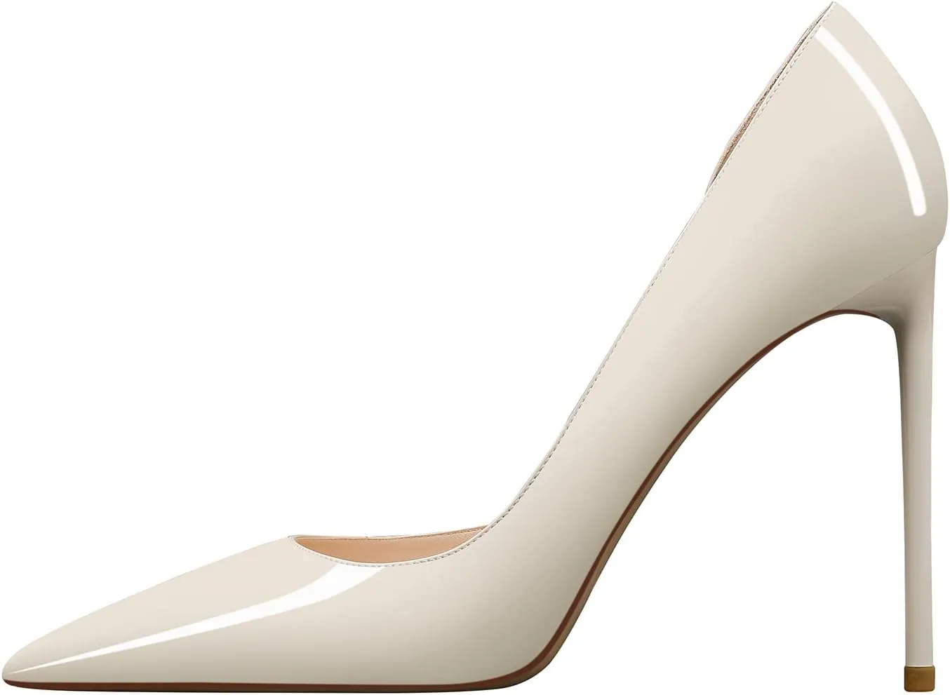 MSONLYDN Patent Heels Casual Women Leather Heels and Pumps Stiletto High Heels Pumps Comfortable Sexy for Wedding Shoes 4 inch