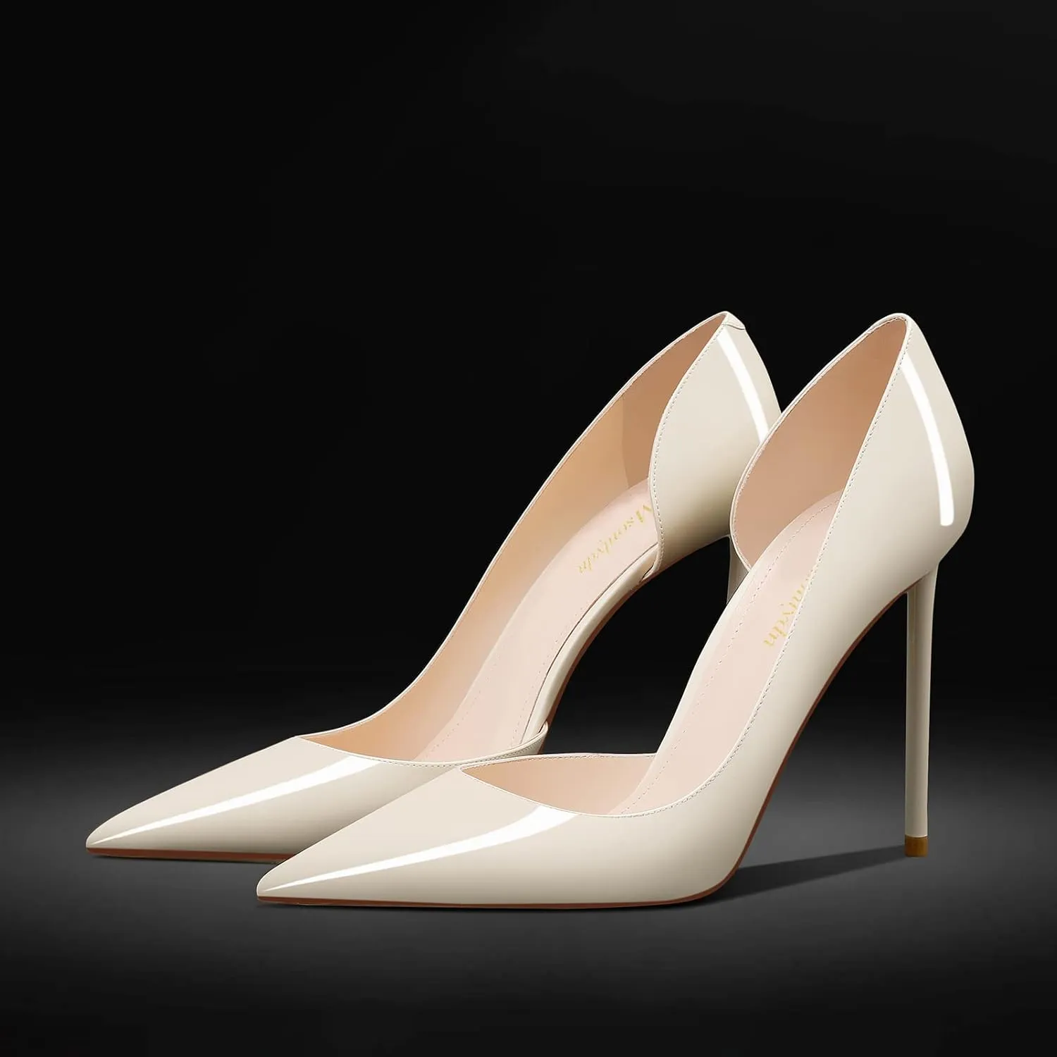 MSONLYDN Patent Heels Casual Women Leather Heels and Pumps Stiletto High Heels Pumps Comfortable Sexy for Wedding Shoes 4 inch